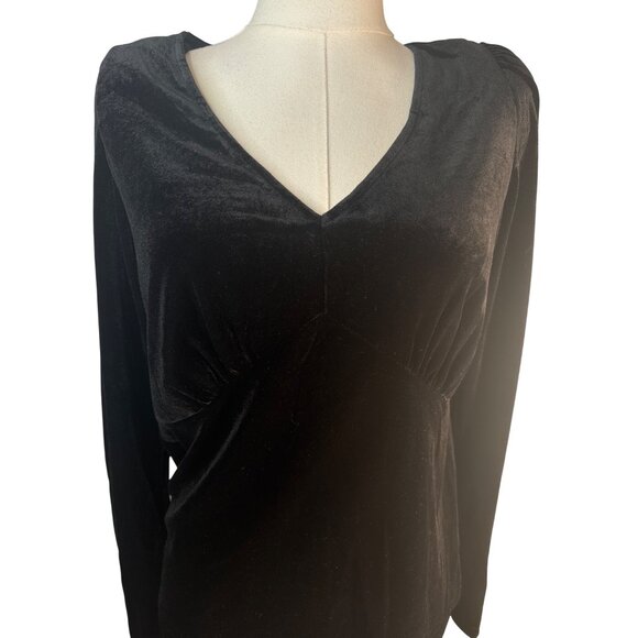 Princess Highway Size 12 Black Velvet Long Sleeve Top - Picture 4 of 15